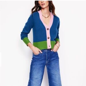 Boden Blue, Pink, and Green Cardigan